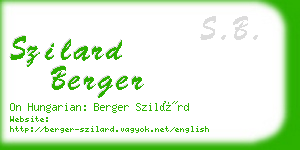 szilard berger business card